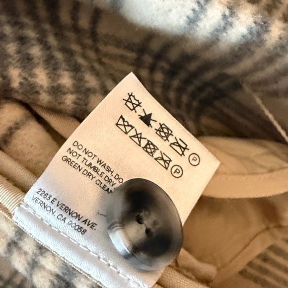 Reformation Beige and Gray Plaid Shacket Jacket - Women - Picture 5 of 6